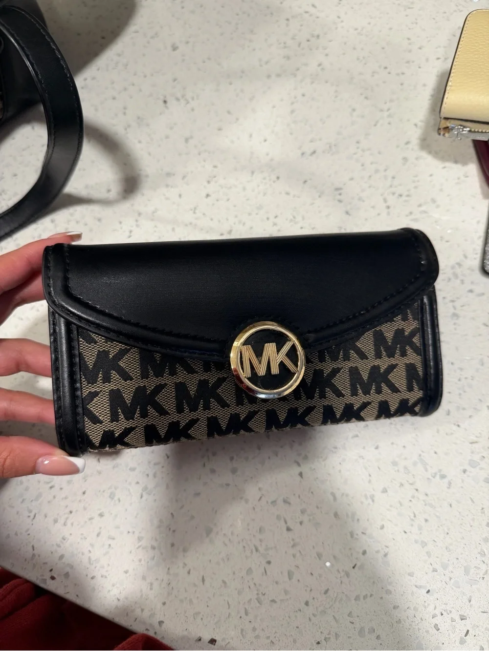 Michael Kors Black and Brown MK Logo Tote